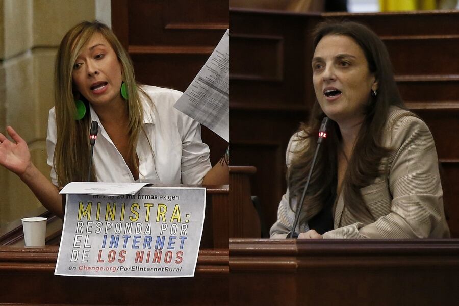 “Deje las jugaditas y respóndale al país por los $70.000 millones. Nos vemos en la Corte”: Katherine Miranda a Karen Abudinen. Fotos: Colprensa
