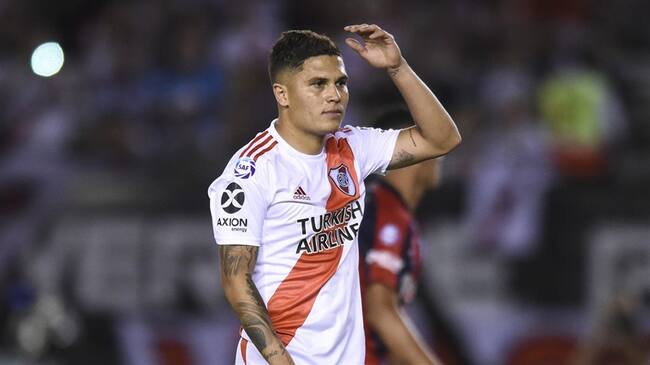 Juan Fernando Quintero con River Plate ante San Lorenzo en la liga argentina 2019. Foto: Marcelo Endelli/Getty Images