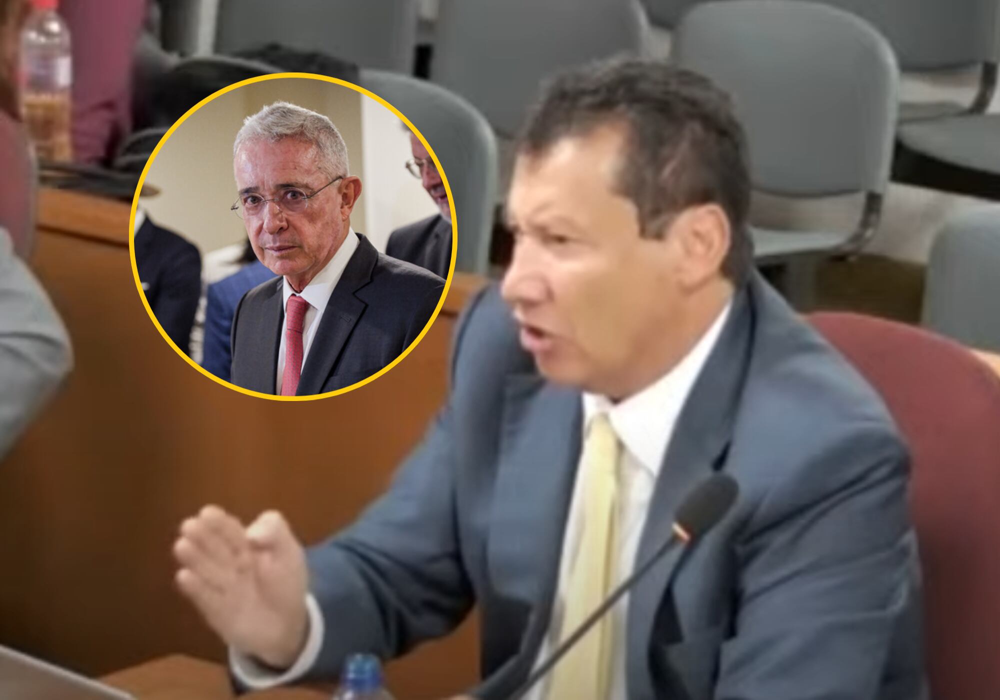 Álvaro Uribe y Jaime Lombana. Fotos: (Colprensa - Mariano Vimos) / Captura de pantalla