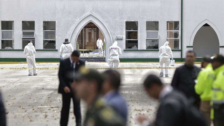 Atentado escuela de Cadetes General Santander en Bogotá. Foto: Colprensa
