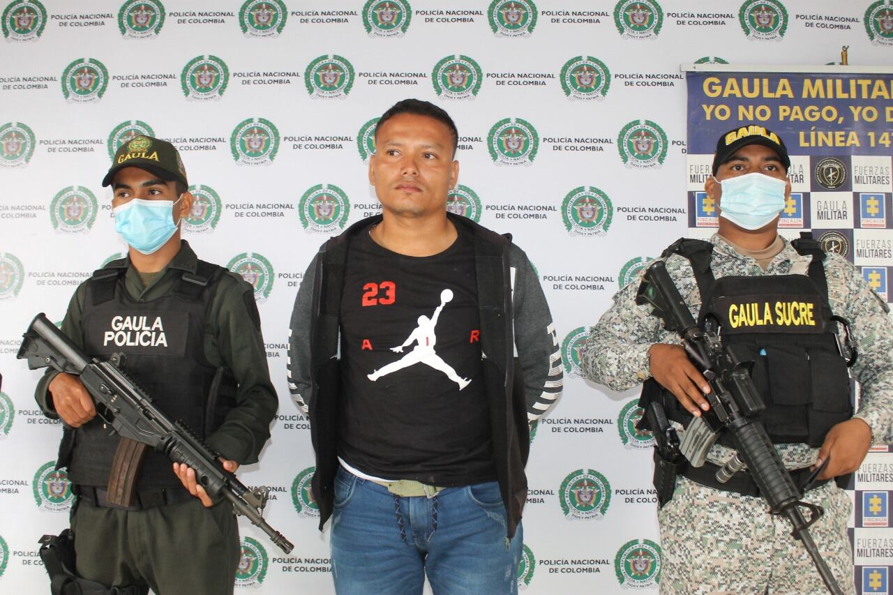 Capturan a alias ‘Rayo’ cabecilla del Clan del Golfo en Sucre. Foto: cortesía.