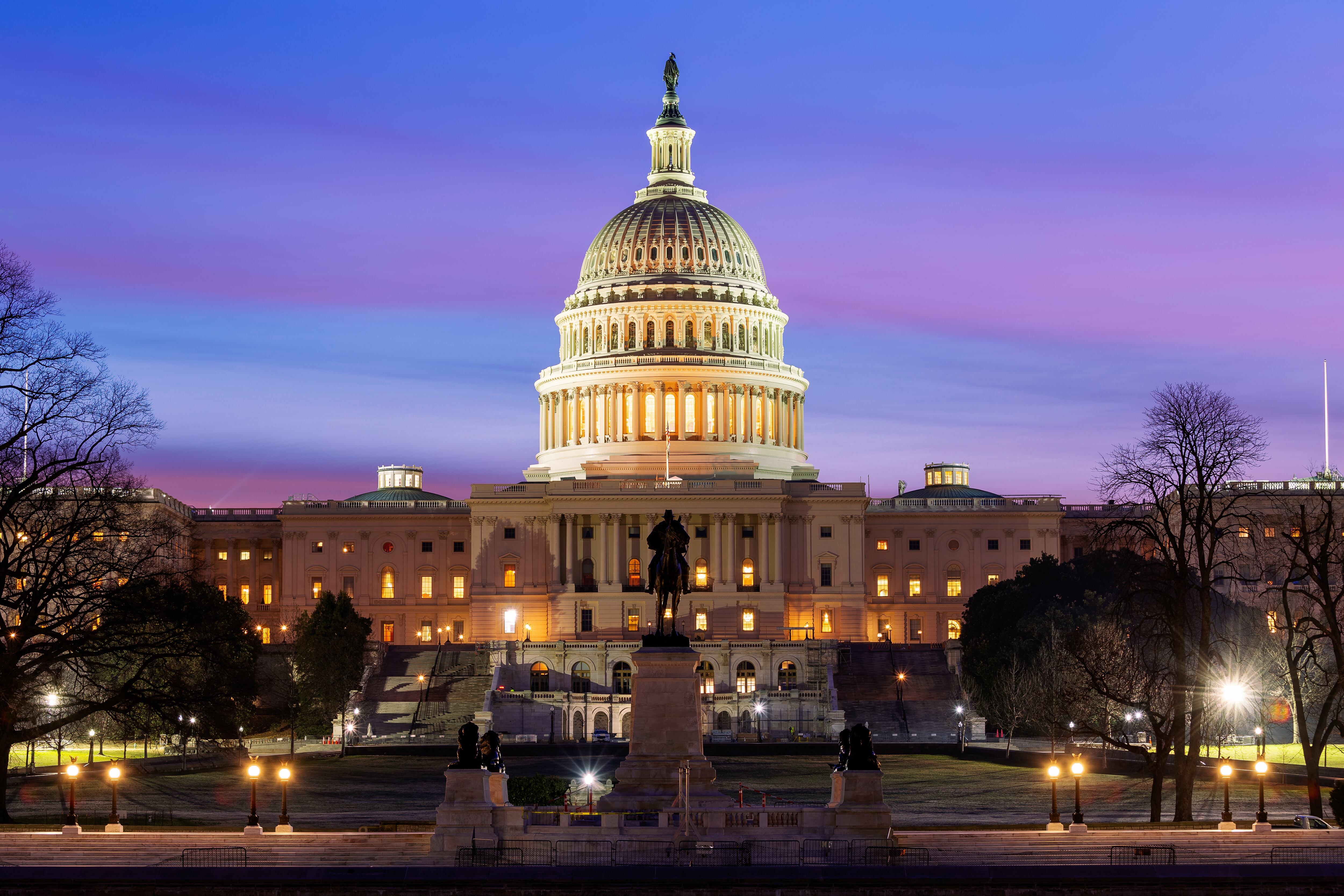 Dramatic Sunrise, United States Capitol, Washington DC, America