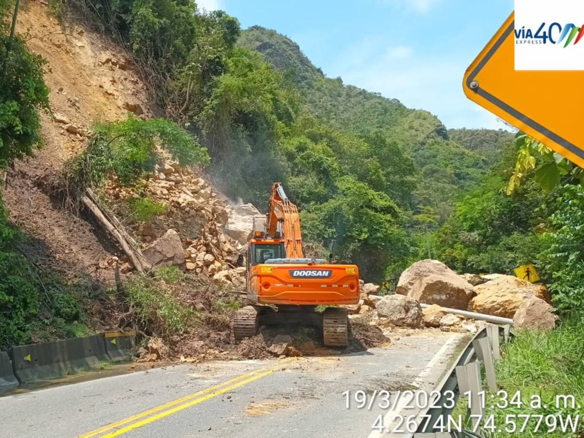 Derrumbe vía Bogotá - Girardot: ¿cómo está la vía en la Nariz del Diablo?
