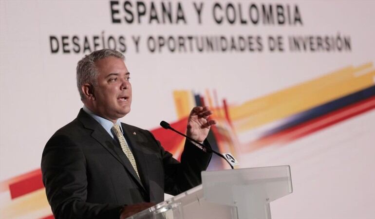Presidente Iván Duque habla sobre las ideas de subir aranceles a los alimentos en Colombia. Foto: Europa Press News/ Getty