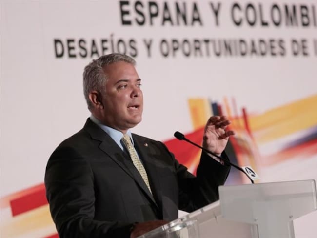 Presidente Iván Duque habla sobre las ideas de subir aranceles a los alimentos en Colombia. Foto: Europa Press News/ Getty