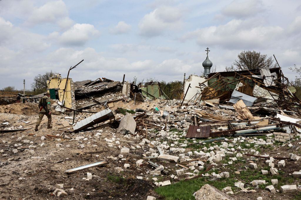 Pueblo de Yatskivka, en el este de Ucrania (Photo by RONALDO SCHEMIDT / AFP) (Photo by RONALDO SCHEMIDT/AFP via Getty Images)