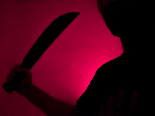Imagen de referencia de una persona con un machete