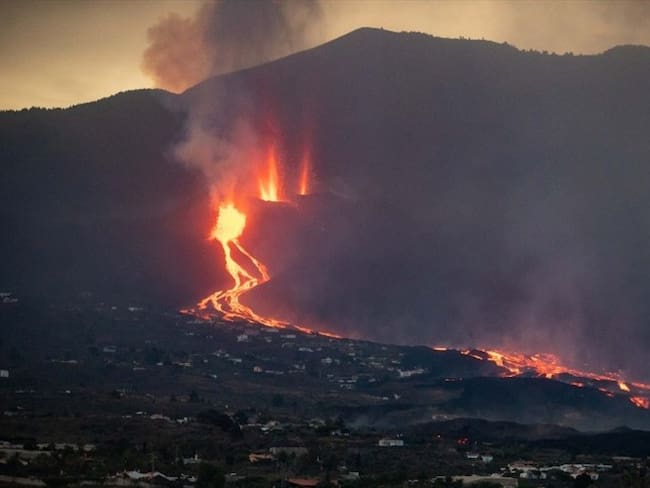 Vista de la erupción del volcán Cumbre Vieja en La Palma, España. Foto: Getty Images/Europa Press News