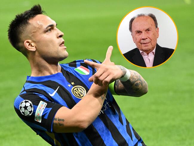 Lautaro Martínez y Hernán Peláez. Fotos: EFE y W Radio.