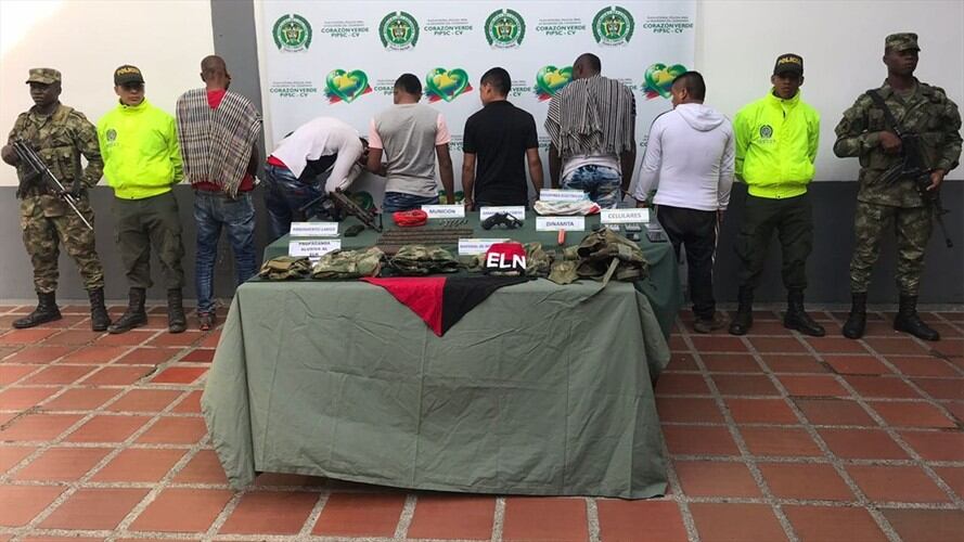 En las últimas horas fueron capturados seis presuntos integrantes de la compañía Milton Hernández del Eln. Foto: Fiscalía
