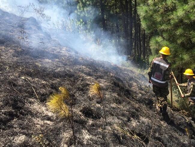 Alerta roja en más del 80% de municipios de Boyacá por posibles incendios forestales. Foto: Cortesía Ejército