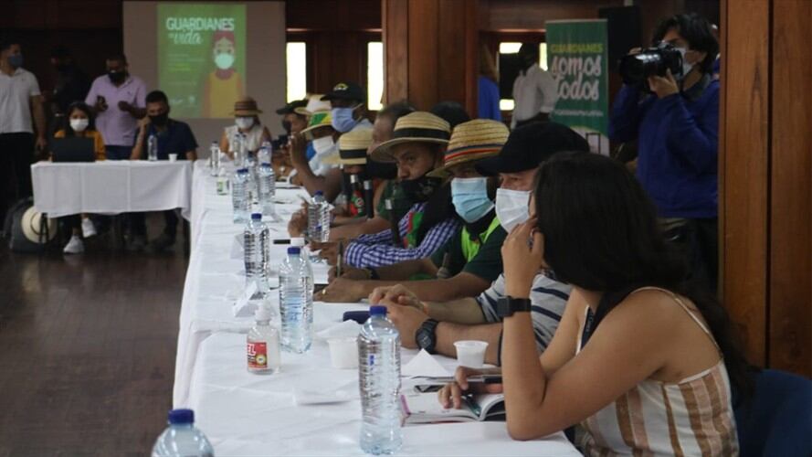 Líderes indígenas advierten que de no ser escuchados por el Jefe de Estado tomaran nuevas acciones que podrían desencadenar bloqueos de vías . Foto: Cortesía