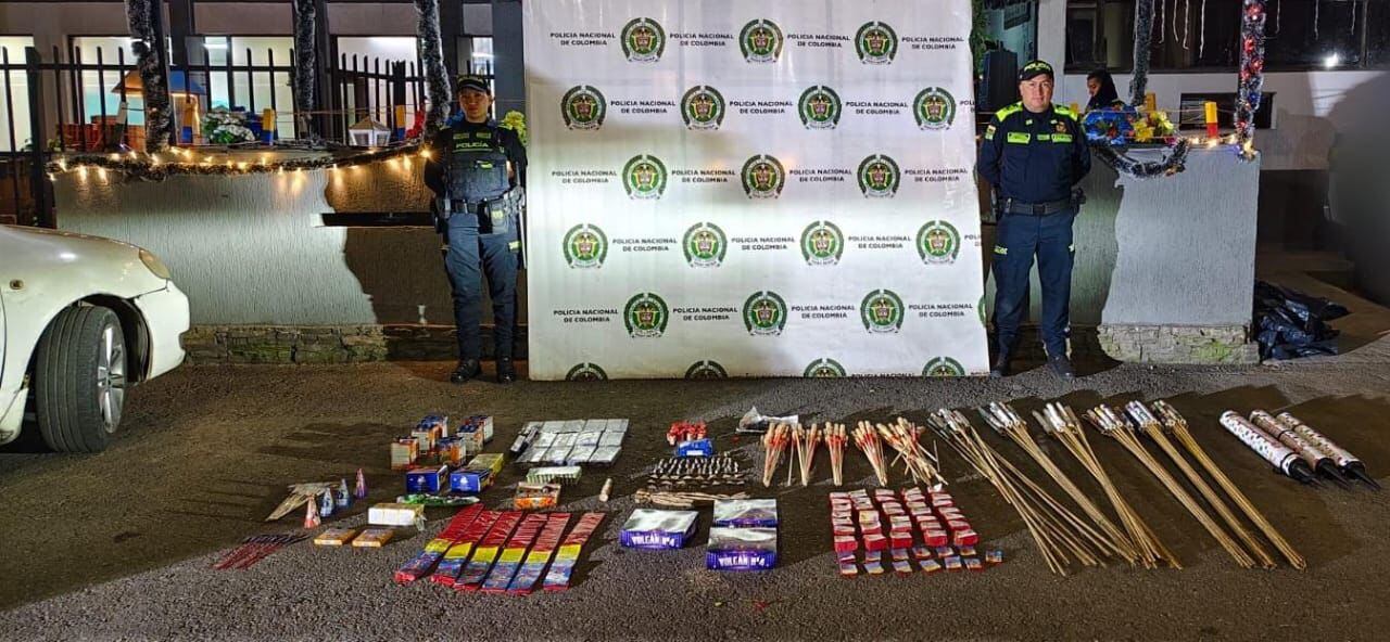 Pólvora incautada en Bogotá. Foto: Policía