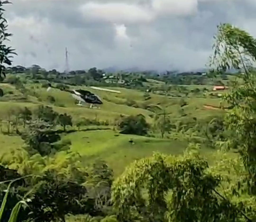 Frustran el robo de un helicóptero que transportaba dinero en el Cauca. Foto: Red de Apoyo Cauca.