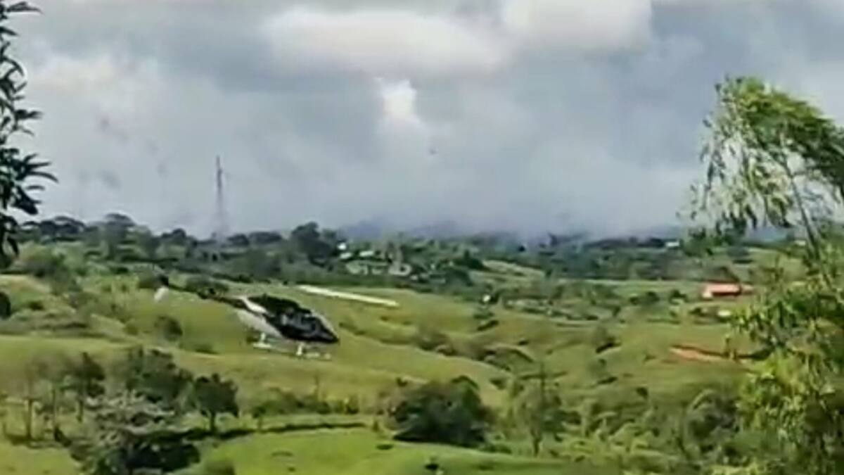 Frustran el robo de un helicóptero que transportaba dinero en el Cauca