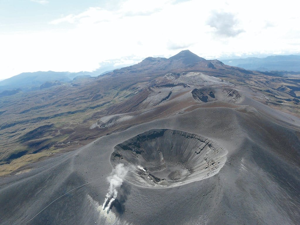 Volcán Puracé de la cadena de Los Coconucos en el Cauca. Crédito: Servicio Geológico Colombiano.