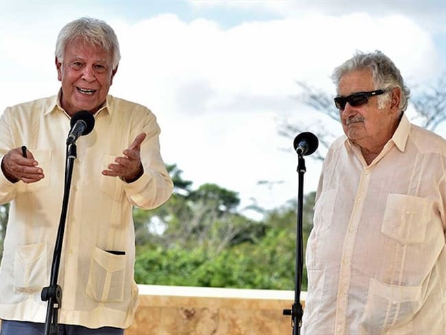 Felipe González y José Mujica. Foto: Presidencia