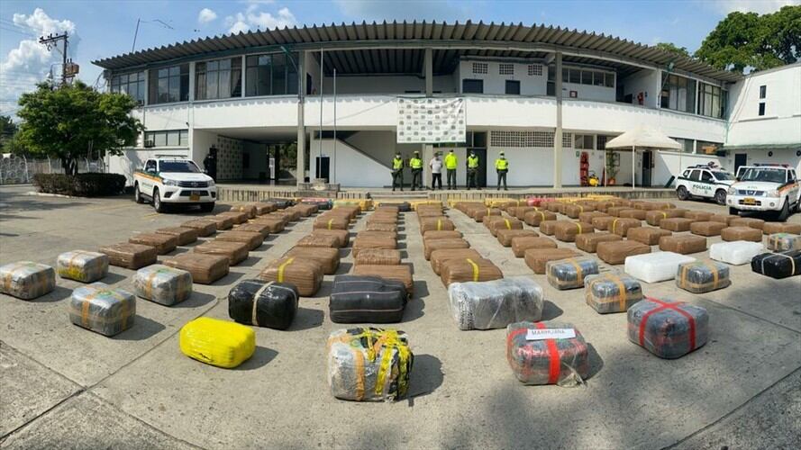 Las autoridades han incautado 18 toneladas de estupefacientes en el Valle del Cauca en lo corrido del año 2021. Foto: Policía Nacional
