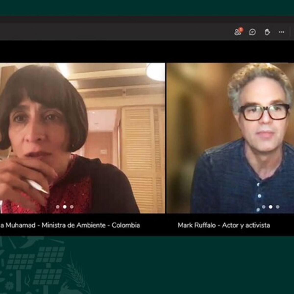 MinAmbiente y Mark Ruffalo hablaron sobre la importancia de combatir la crisis climática