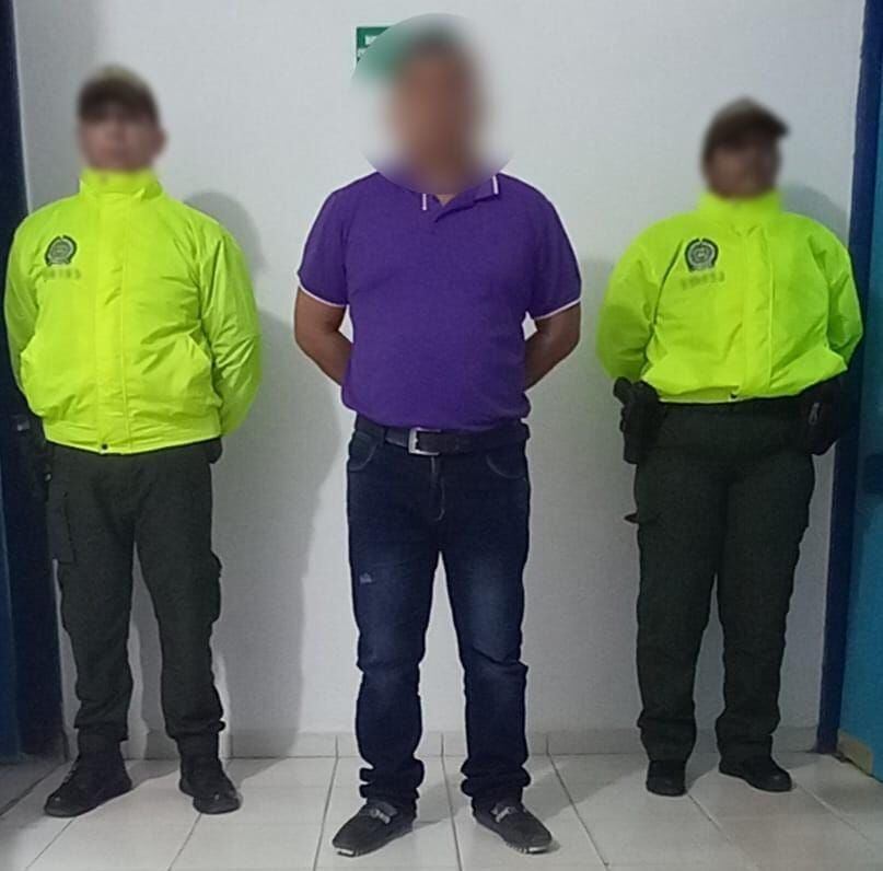 Profesor capturado en Sahagún. Foto: Policía Nacional.