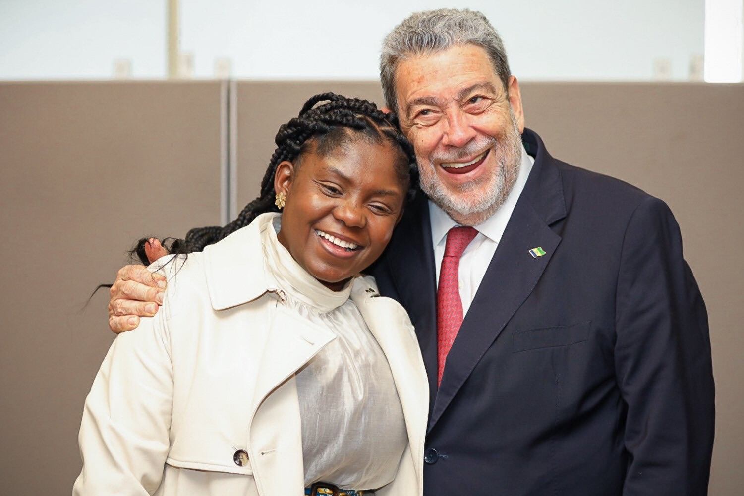 Francia Márquez y Ralph Gonsalves. Foto: Vicepresidencia