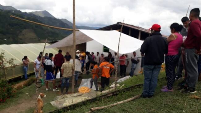 Hasta esta vivienda llegaron sujetos armados que dispararon contra el hombre y sus dos hijos menores de edad . Foto: