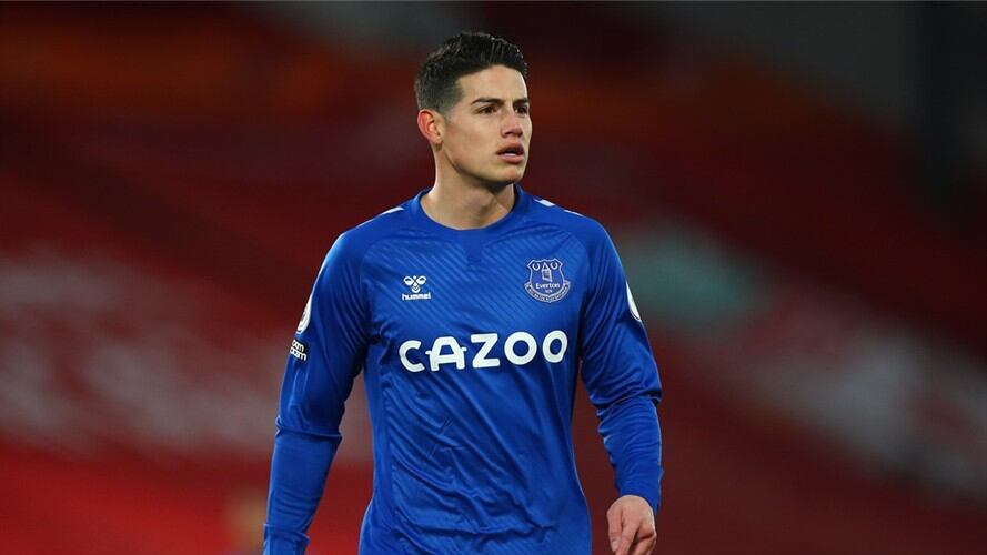 James Rodríguez, jugador del Everton. Foto: Robbie Jay Barratt - AMA/Getty Images