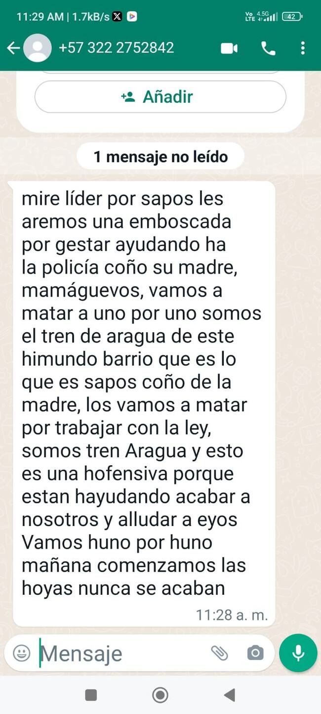 Amenaza colectiva a más de 30 líderes en Cúcuta.