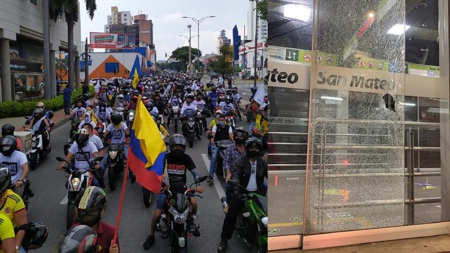 Protesta en Bucaramanga. Foto:suministrada.