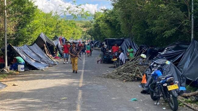 Bloqueos de vías en Risaralda. Foto: Gobernación de Risaralda