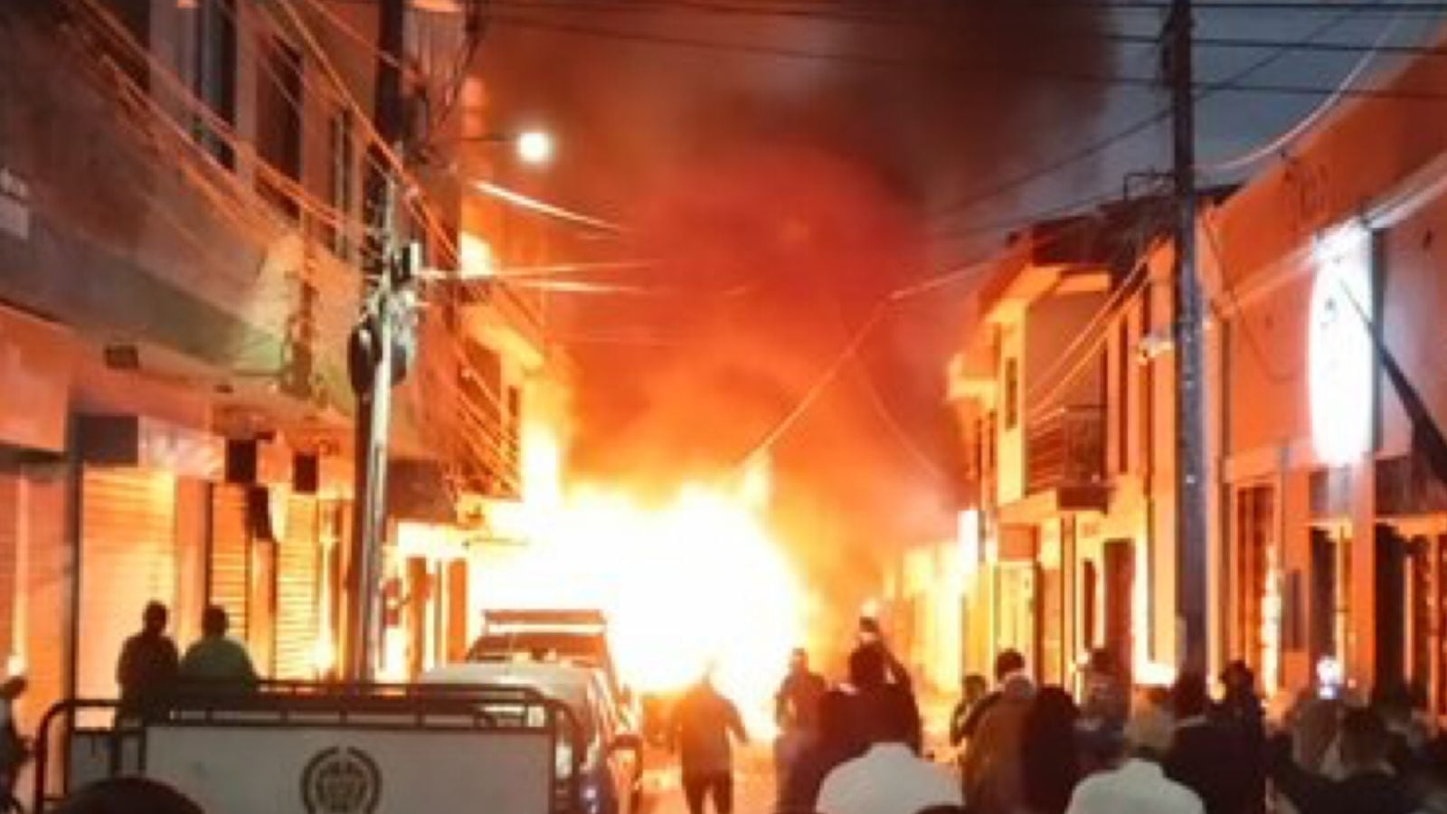 Explosion en La Plata, Huila durante el Jueves Santo. Foto: Suministrada