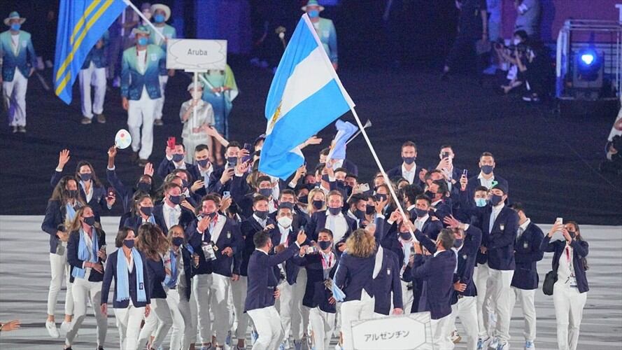 Ceremonia de apertura en el Estadio Olímpico: Equipo de Argentina. Foto: Getty Images/Picture Alliance