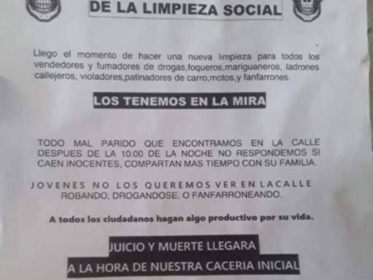 Preocupación en Ocaña por aparición de panfletos que advierten limpieza social