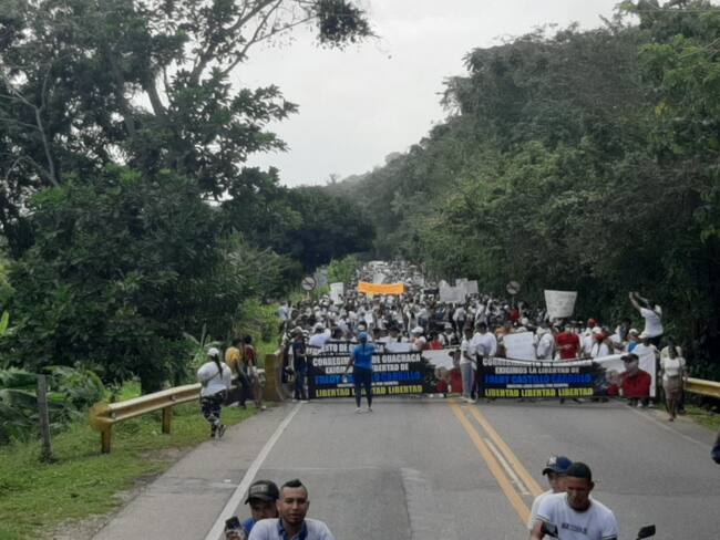 Archivo marcha en la Troncal del Caribe. Foto: Cortesía