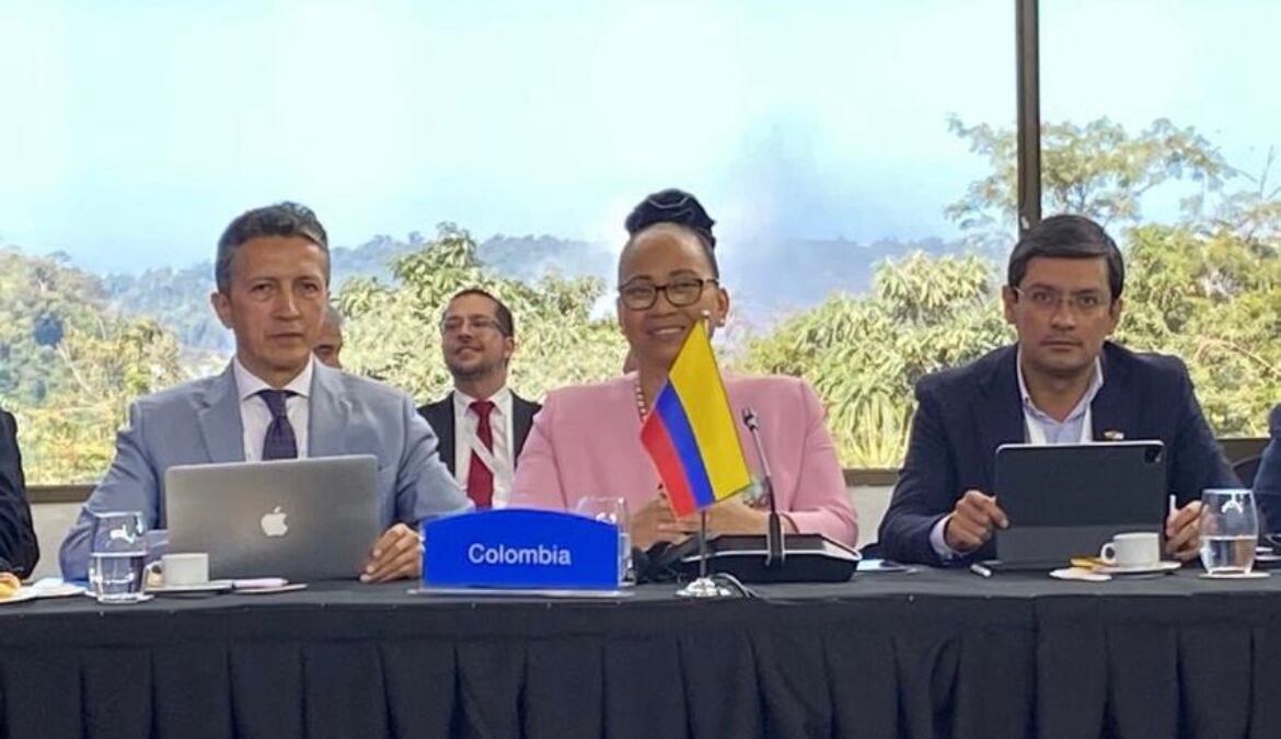 Viceministra de Asuntos Multilaterales, Elizabeth Taylor Jay (centro) en la LXII Cumbre de Jefes de Estados Parte del Mercosur y Estados Asociados, en Puerto Iguazú, Argentina. Foto: Cancillería.