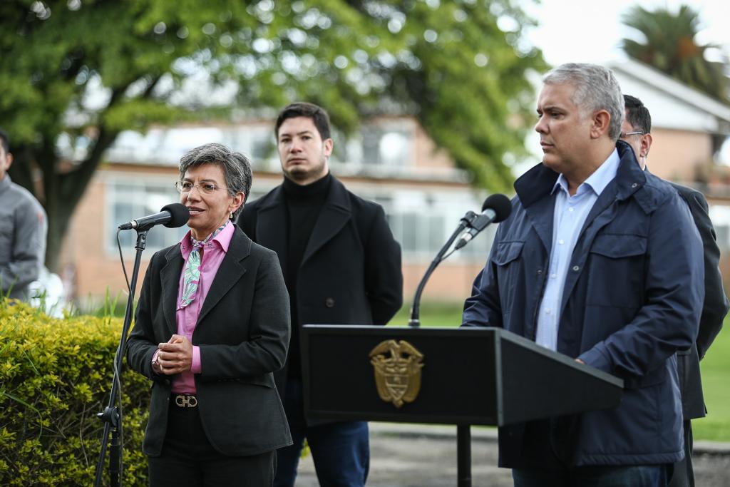 Claudia López e Iván Duque anuncia ampliación de la Calle 13. Foto: Alcaldía de Bogotá