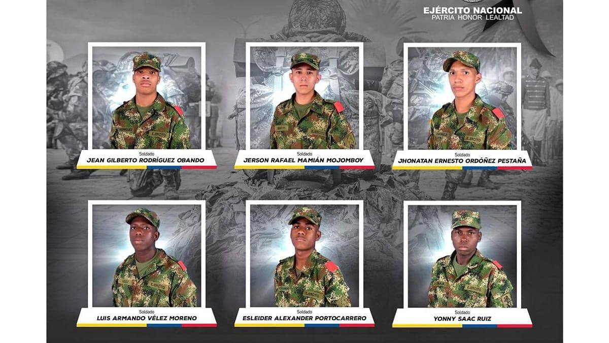 Identificados los soldados asesinados en emboscada de las disidencias en el Cauca