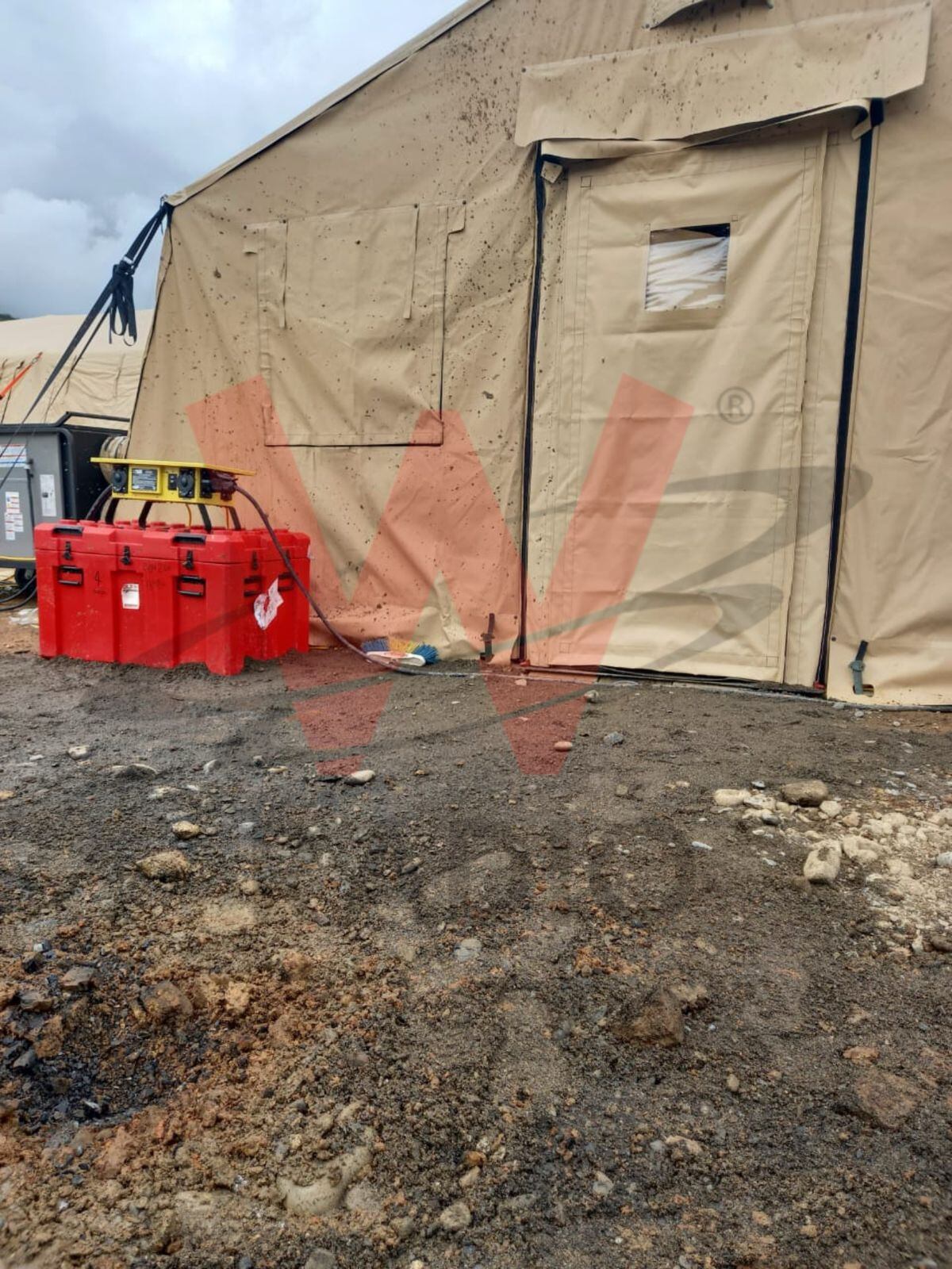 Hospital de campaña del Gobierno en El Plateado. Foto: W Radio