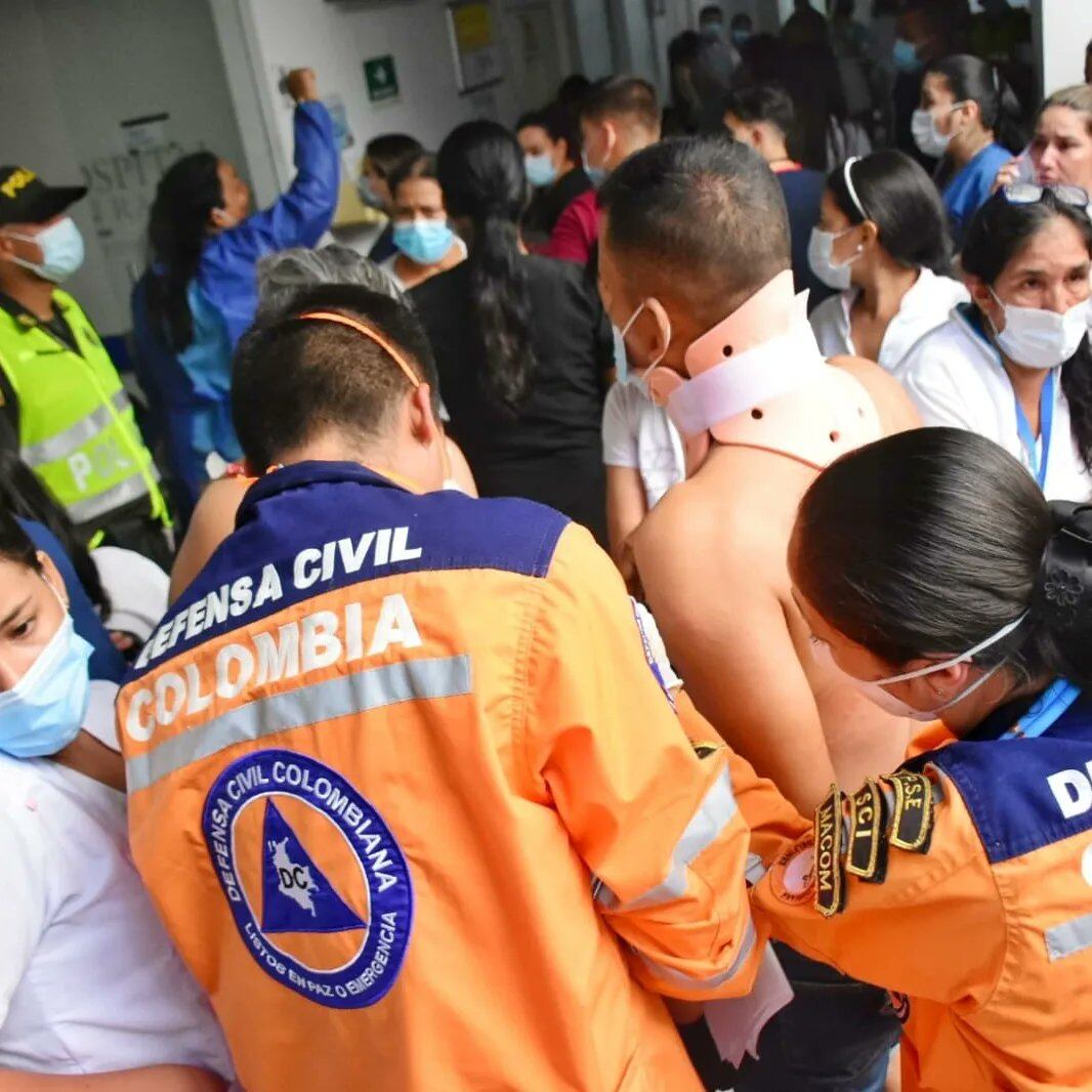 Atención médica luego del incidente en El Espinal. Foto: Gobernación del Tolima