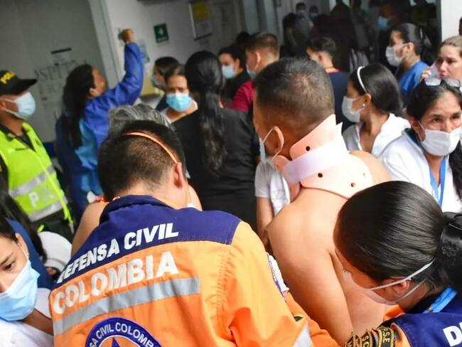 Atención médica luego del incidente en El Espinal. Foto: Gobernación del Tolima