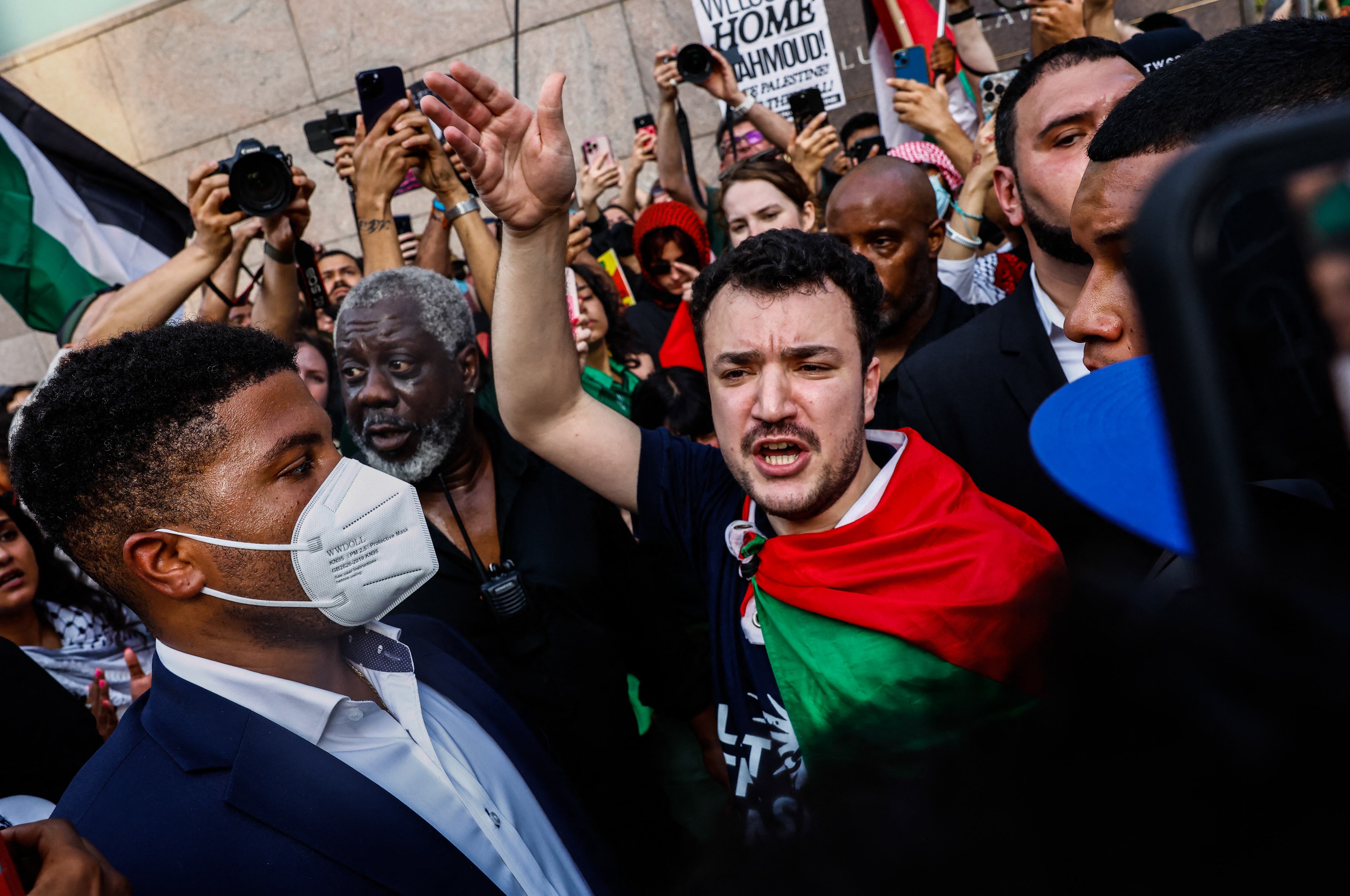 Protesta pro-Palestina en universidad de Columbia. Foto: KENA BETANCUR/AFP via Getty Images.         