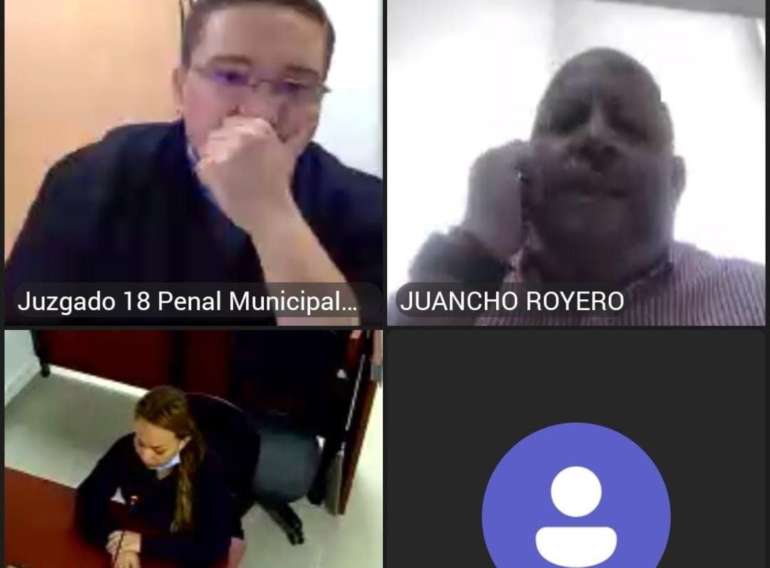 Estrada habló en la audiencia de solicitud de medida de aseguramiento en su contra. Crédito: Captura de pantalla.