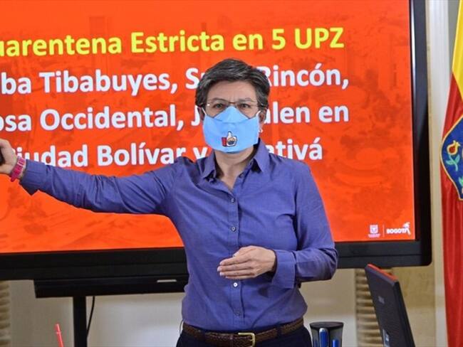 La alcaldesa Claudia López anunció nuevas medidas contra el coronavirus en Bogotá. Foto: Twitter Claudia López