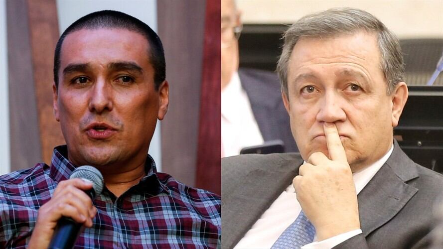 Caricaturista Julio Cesar González, Matador, y senador Ernesto Macías. Foto: Colprensa - Mauricio Alvarado / Colprensa - Camila Díaz