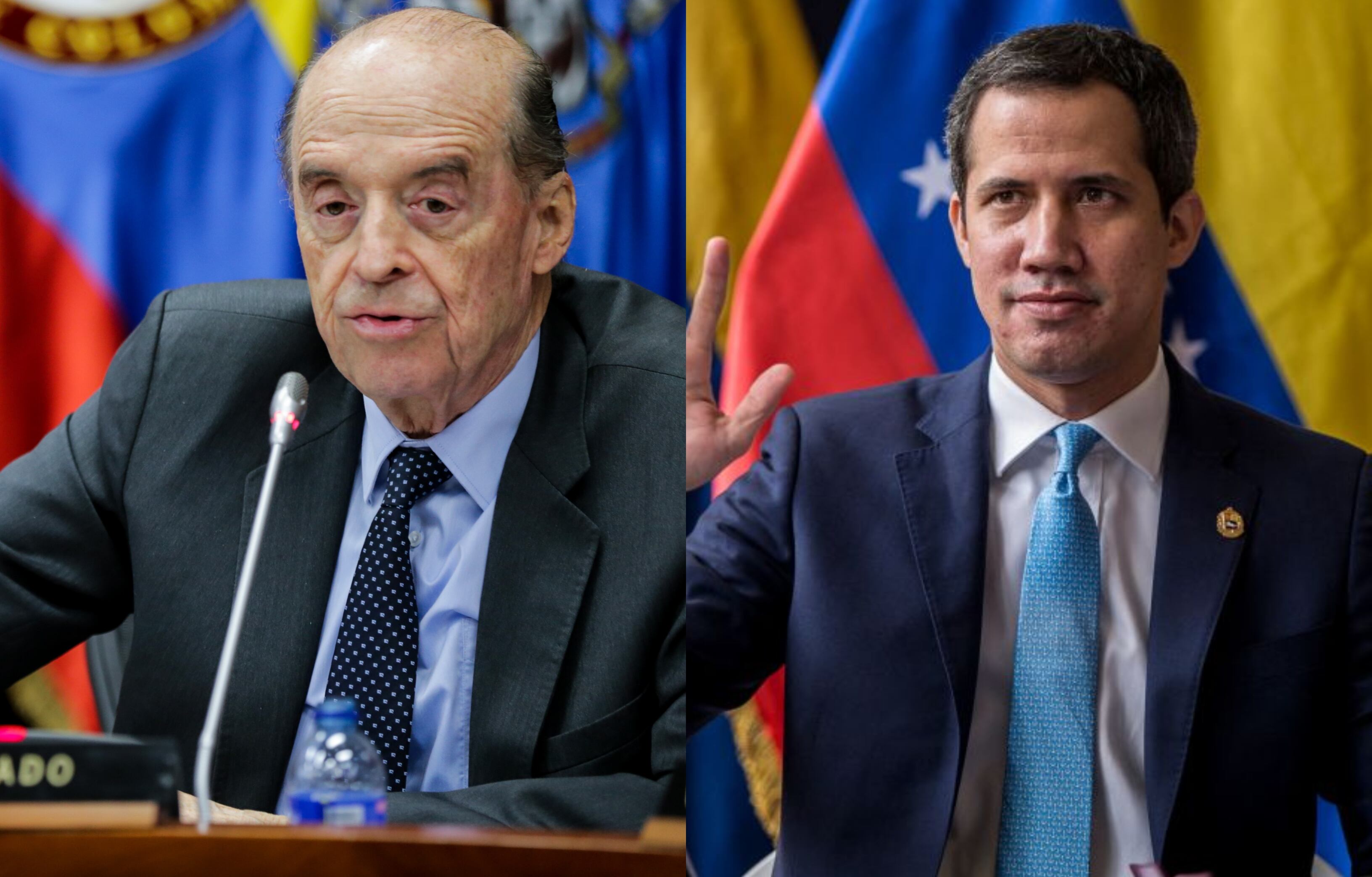 Canciller Leyva y Juan Guaidó. Fotos: Colprensa/GettyImages.