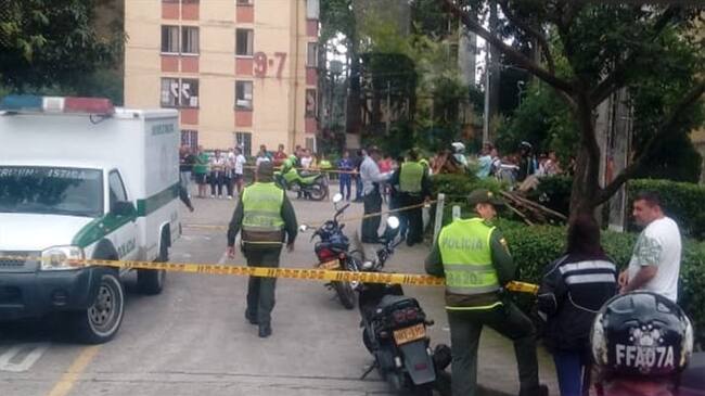 Hallan feto en una bolsa de basura en Floridablanca . Foto: Cortesía Policía Nacional