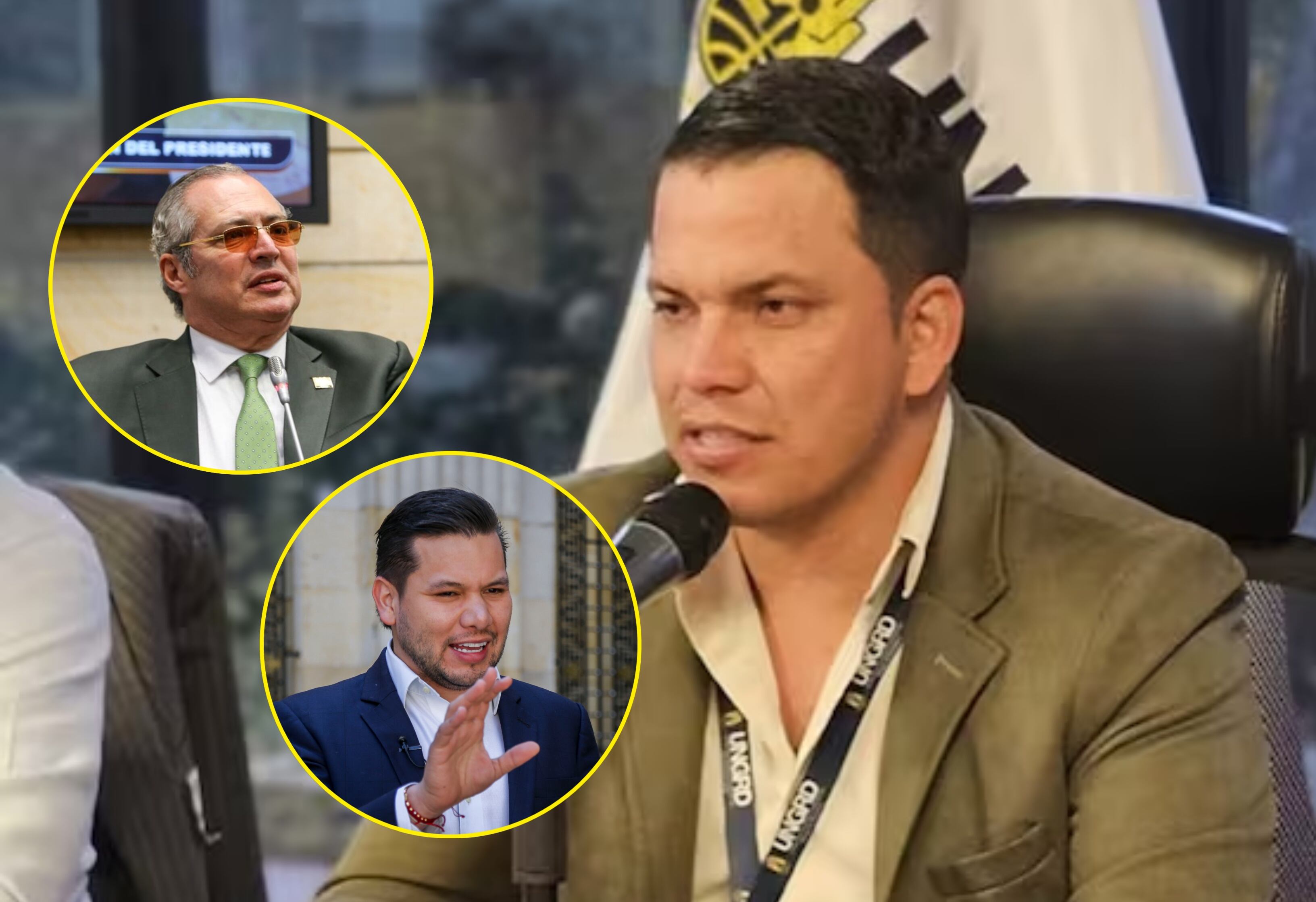 Sneyder Pinilla, exsubdirector de Gestión del Riesgo; Iván Name y Andrés Calle (en círculos) | Fotos: Colprensa