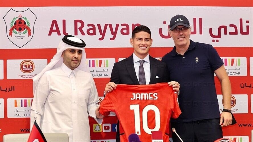 James Rodríguez, fue presentado como nuevo jugador del Al-Rayyan . Foto: Colprensa