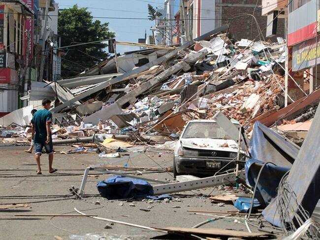 Imagen tras el sismo ocurrido en Ecuador el pasado sábado 16 de abril . Foto: Colprensa