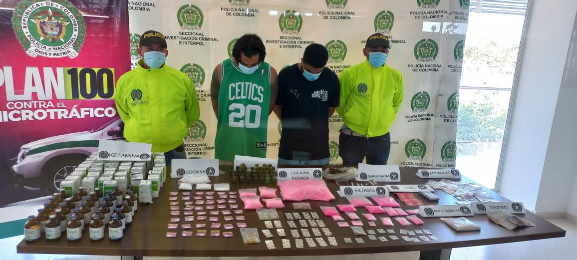 Incautan 2.000 dosis de drogas sintéticas valoradas en $400 millones en Cartagena. Foto: Cortesía Policía Metropolitana de Cartagena